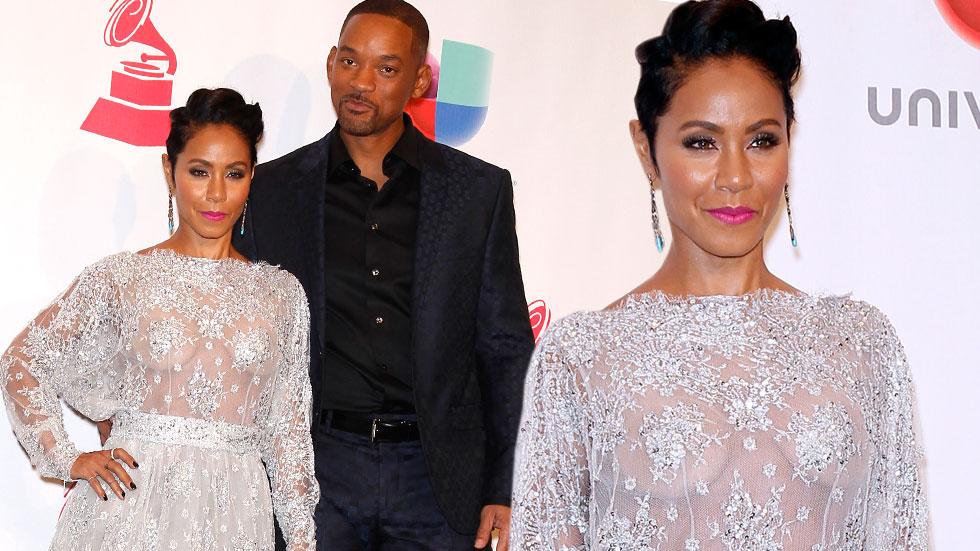 Jada pinkett smith boobs sheer dress latin grammys