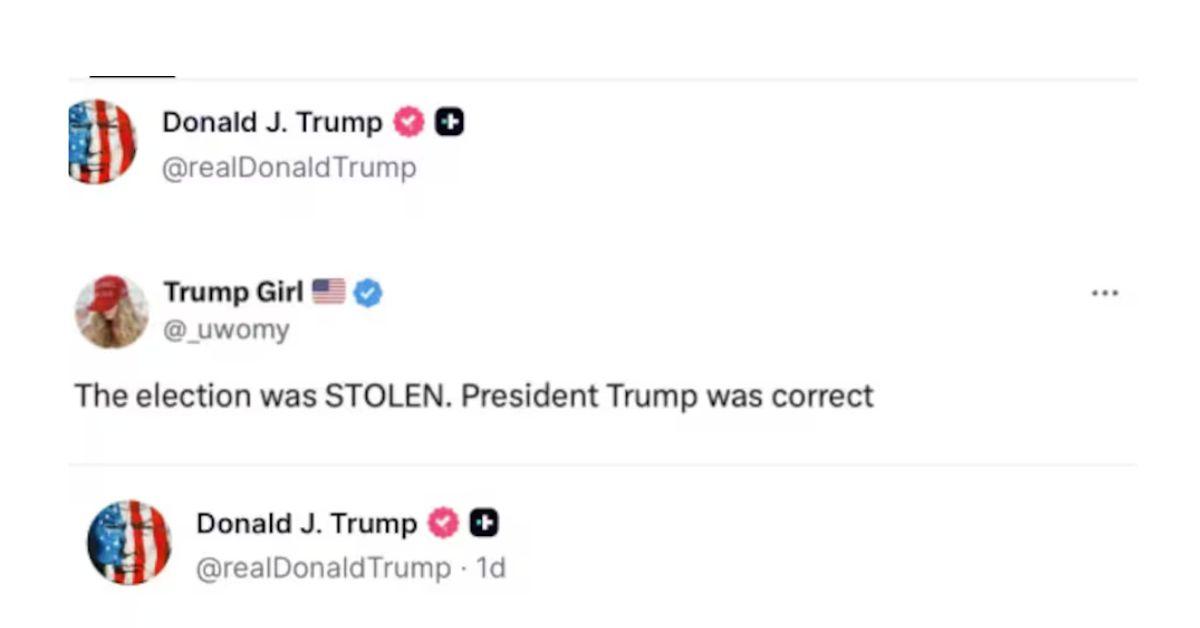 image of An account called 'Trump Girl' purports to be California-based.