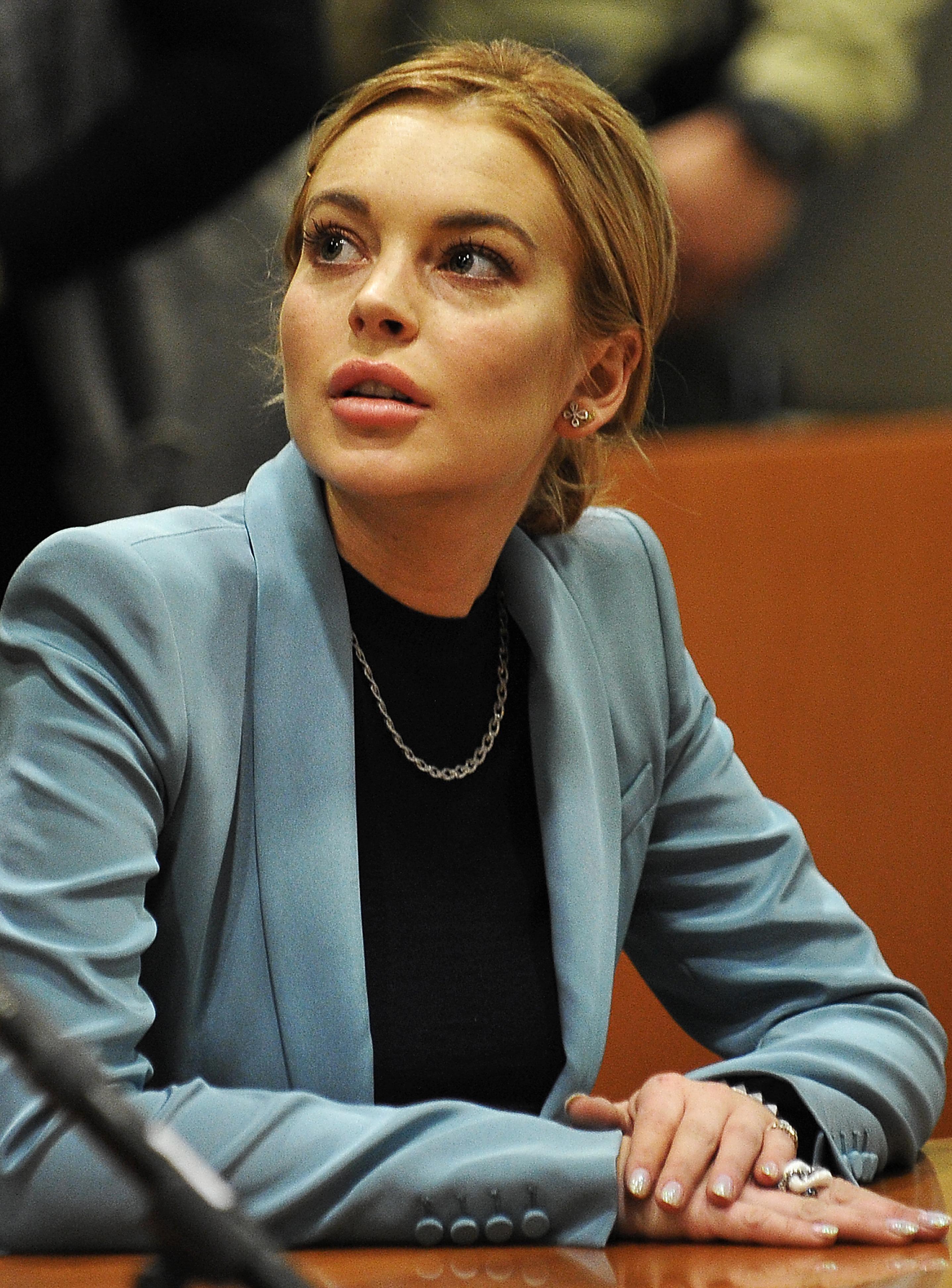 Actress Lindsay Lohan attends a probatio