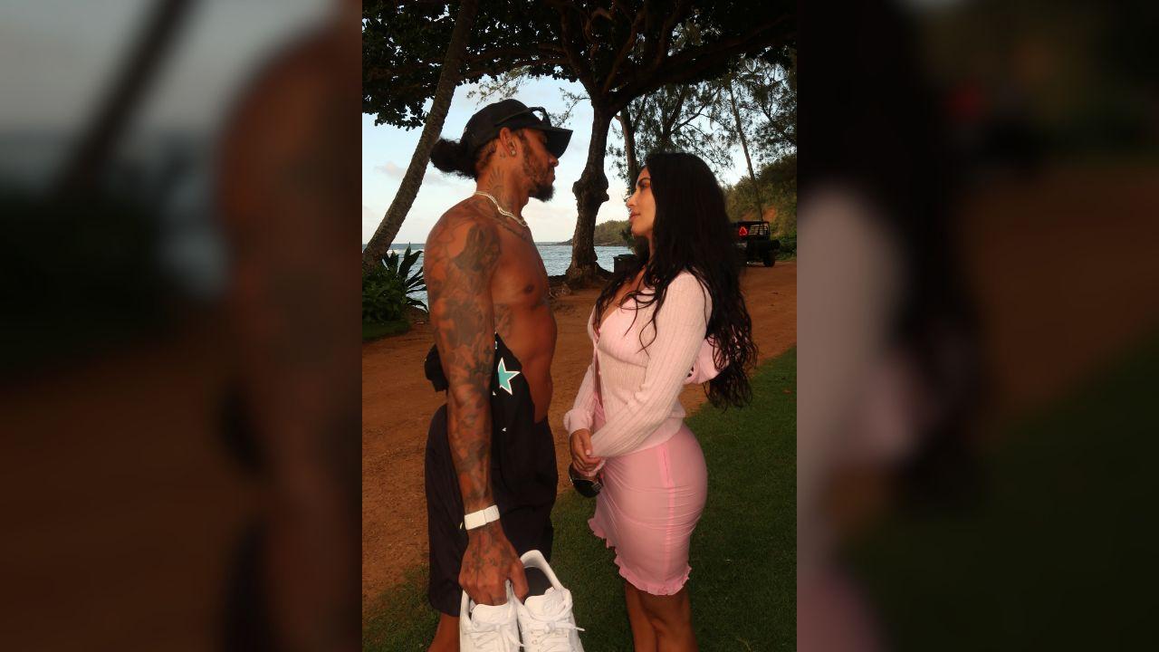 Image of Kim and Lewis having an intimate vacation together. 
