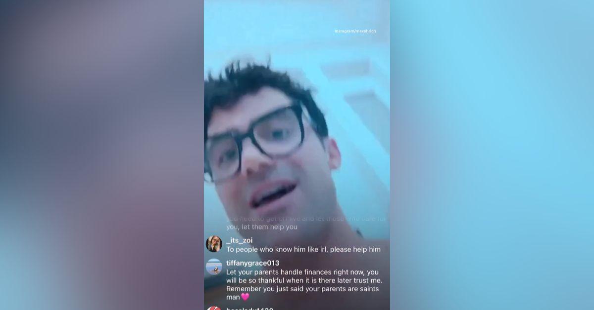 image of Max Ehrich's arrest followed a disturbing livestream that appeared to show him shoving his mother.