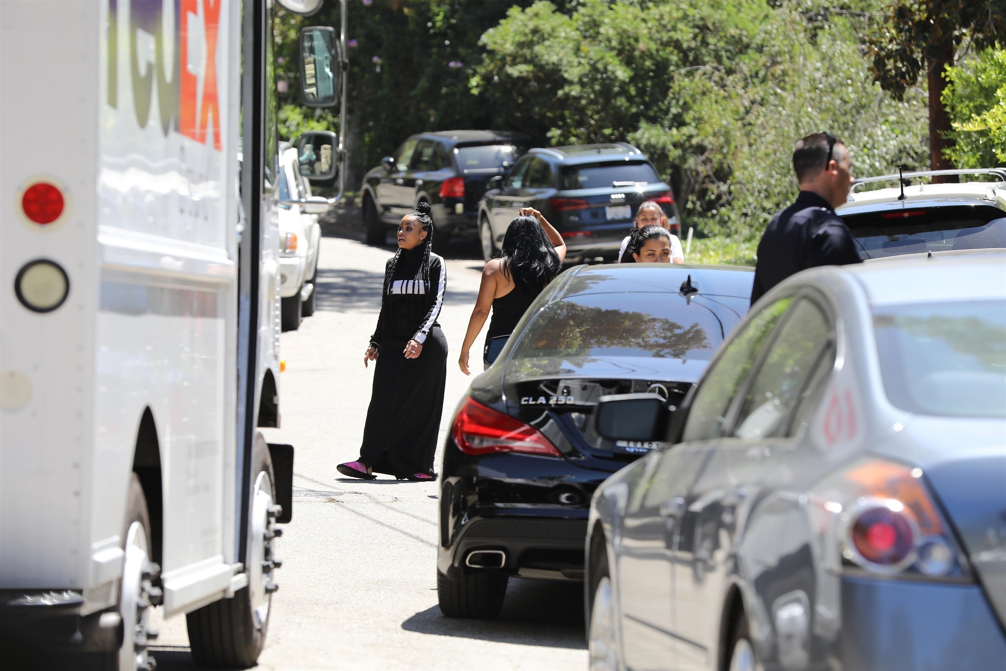 *EXCLUSIVE* Police arrive at the home of Blac Chyna