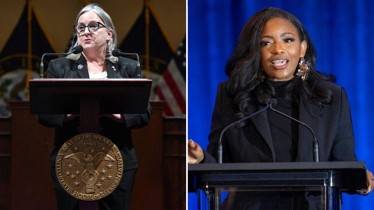 Split image of Susan Wild and Jasmine Crockett