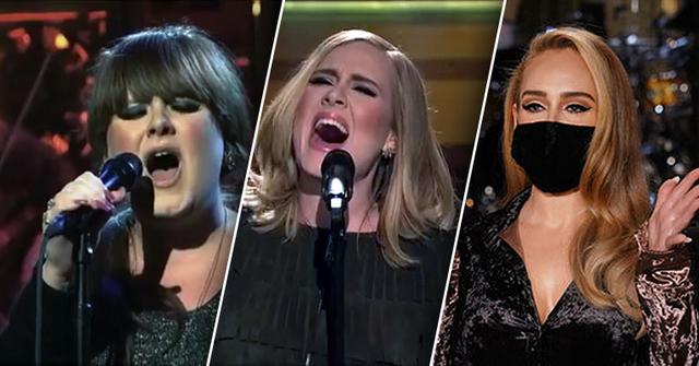 Pictured: (l-r) Musical guest H.E.R., host Adele, and Kate McKinnon during Promos in Studio 8H on Thursday,