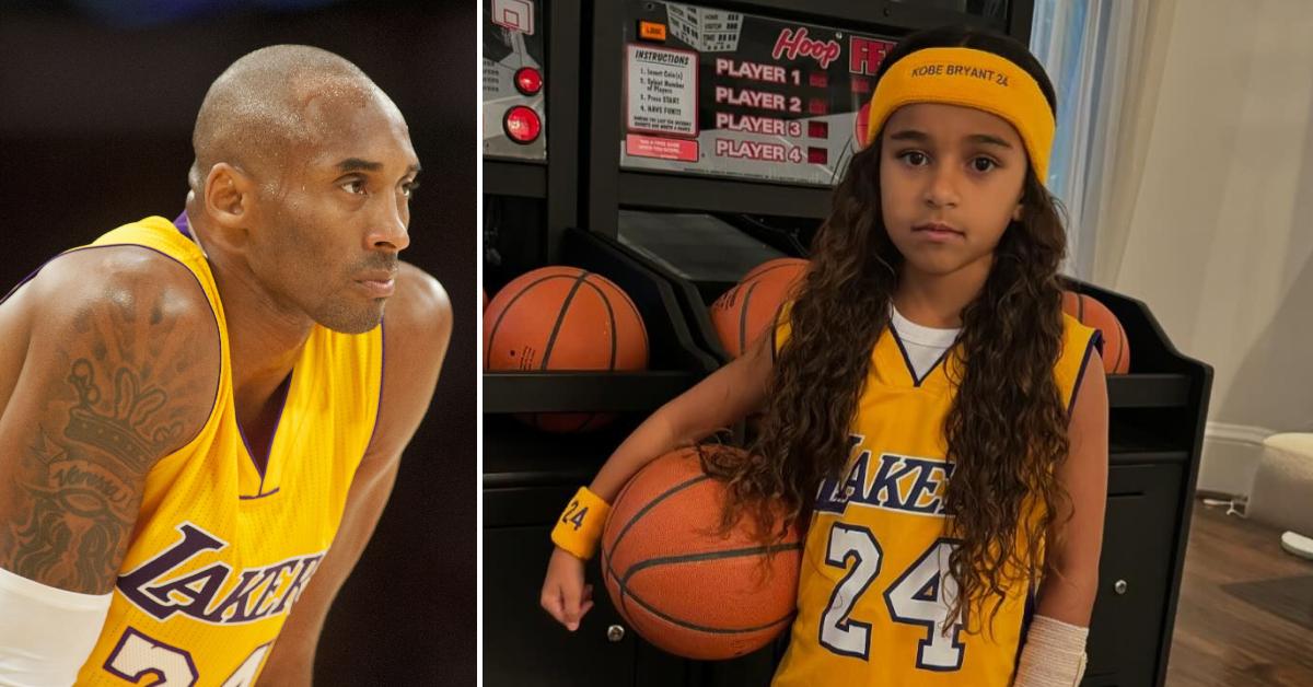 Photo of Kobe Bryant; picture of Dream Kardashian.