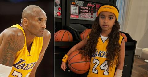 Photo of Kobe Bryant; picture of Dream Kardashian.