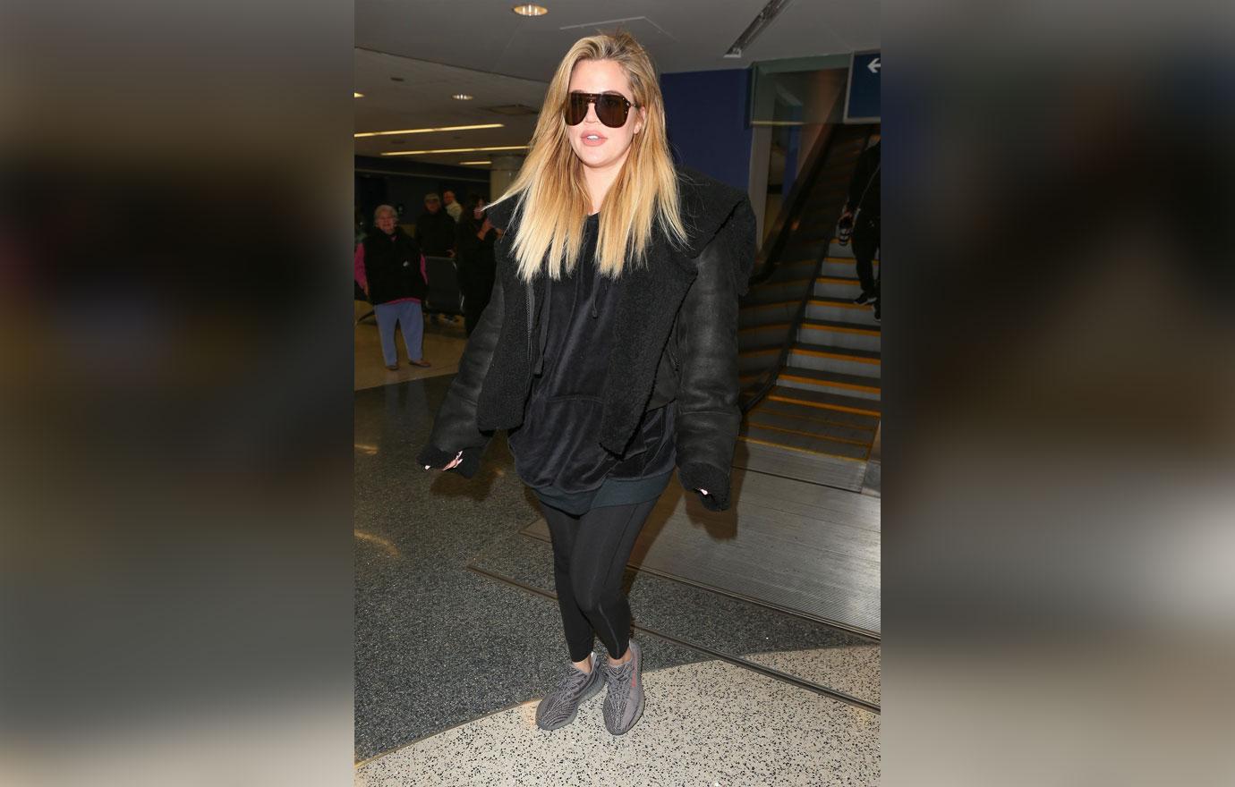 *EXCLUSIVE* Khloe Kardashian arrives in LA after confirming her pregnancy