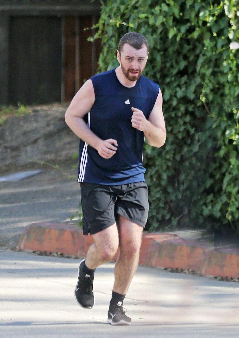 Sam smith extremely thin jogging 1