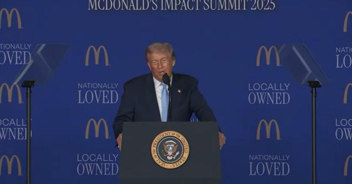image of Donald Trump went off-topic during his speech at the McDonald’s Impact Summit.