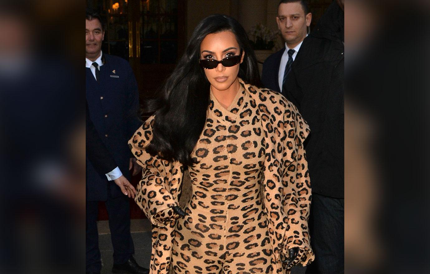 kim kardashian leopard print jacket