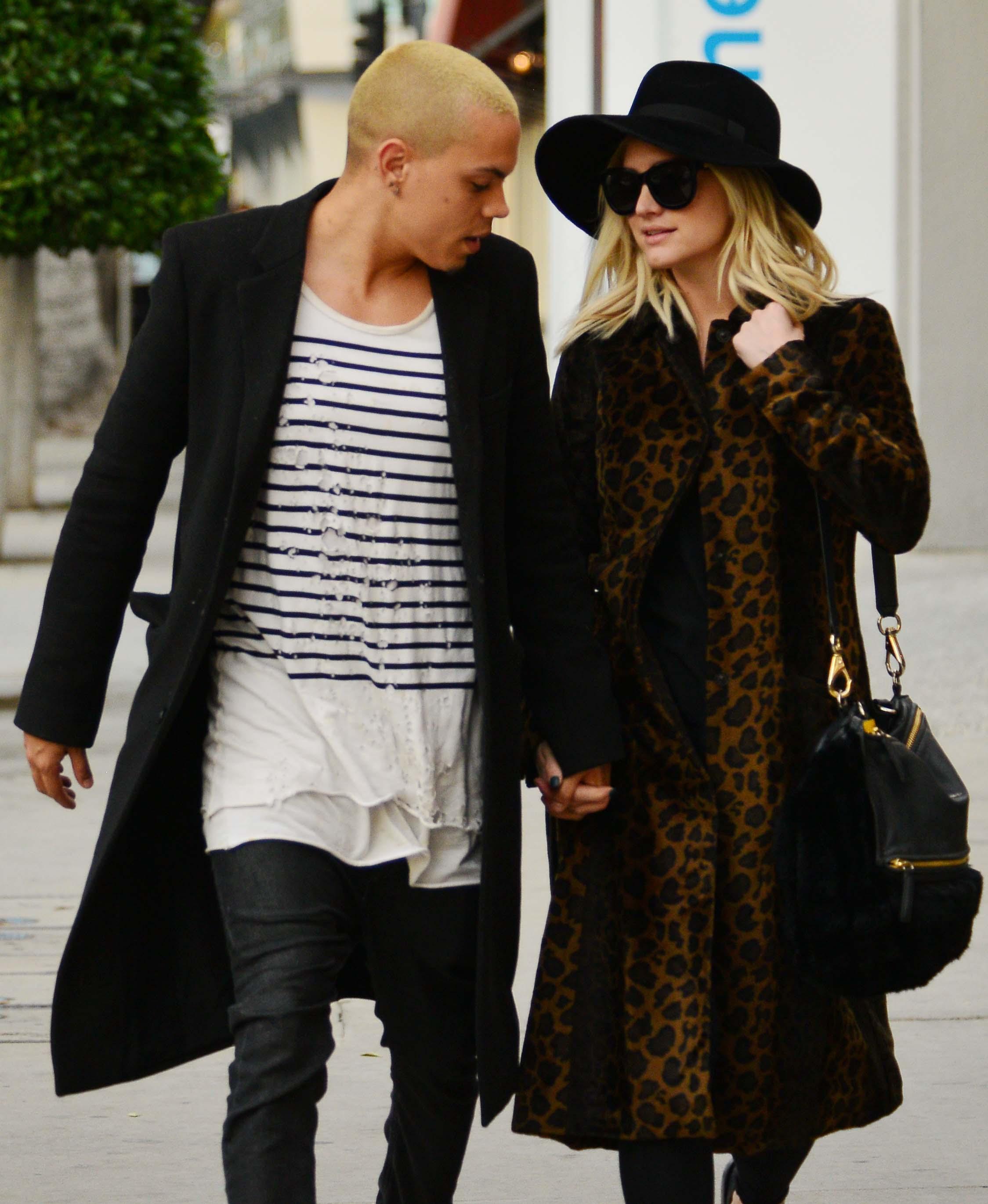 Evan Ross and his pregnant wife Ashlee Simpson are spotted shopping at OnePiece along Robertson Boulevard in Beverly Hills, CA