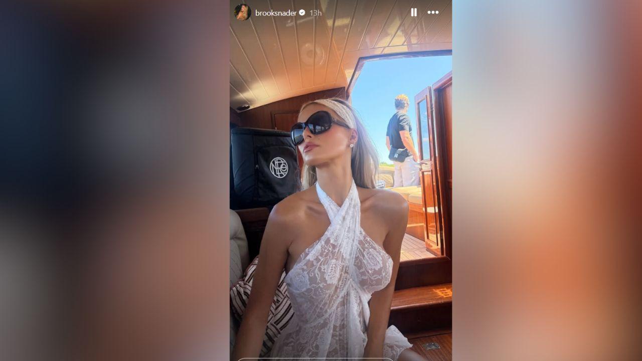 image of The model previously made headlines after photos showed her going topless on a family yacht.