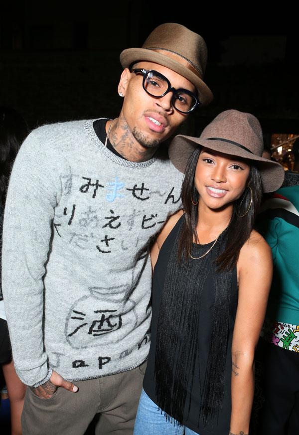 Chris Brown Karrueche tran cuddle ap