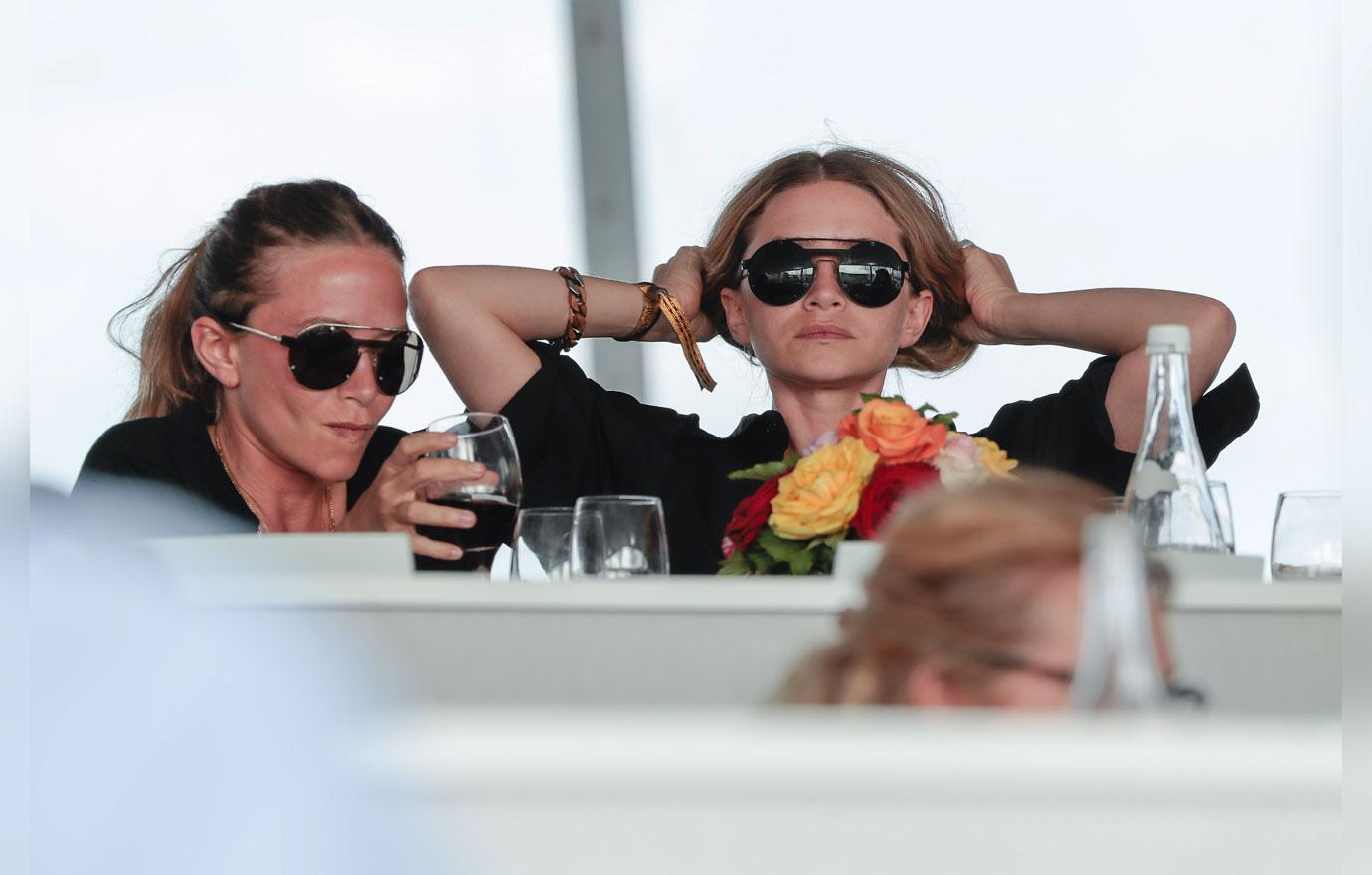 Mary Kate And Ashley Olsen Hang Out Together At Horse Race In France