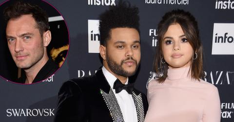 weeknd jealous selena gomez new co star jude law long