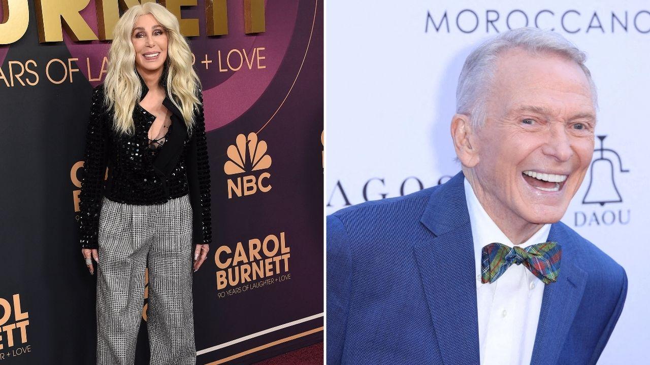 Split photo of Cher and Bob Mackie