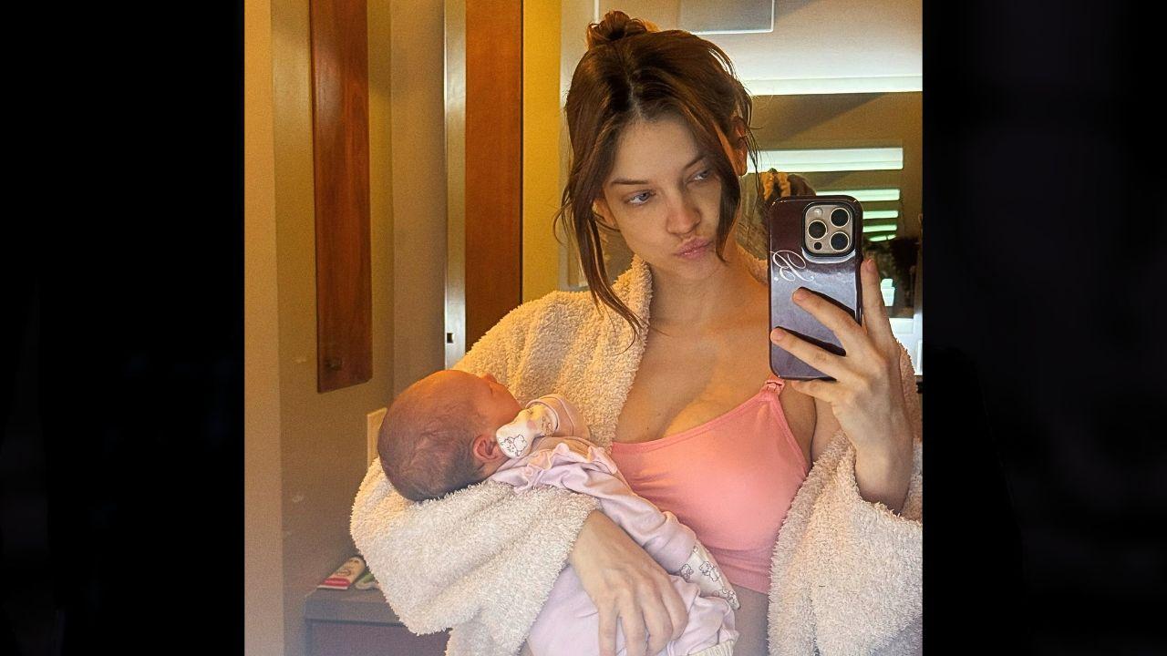 Image of Barbara Palvin and her daughter, Sylvie.