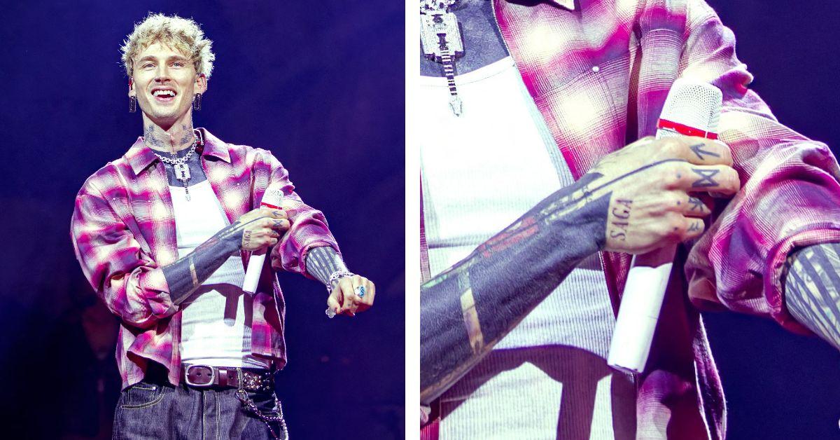 image of Despite the painful recovery, MGK said completing the blackout tattoo left him feeling creatively inspired.