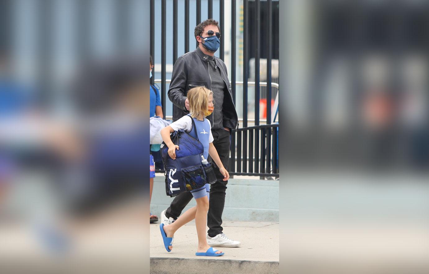 ben affleck picks up son samuel at swim class