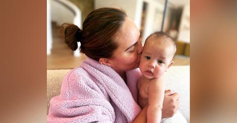 chrissy teigen photo month old daughter esti yawning