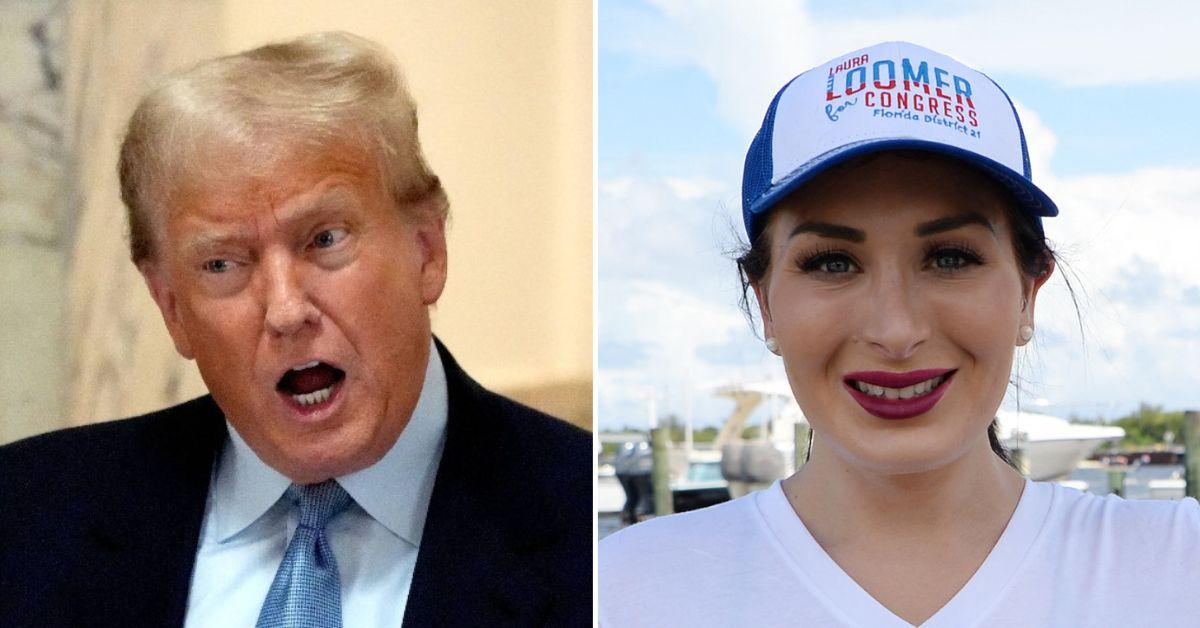 Composite photo of Donald Trump and Laura Loomer.