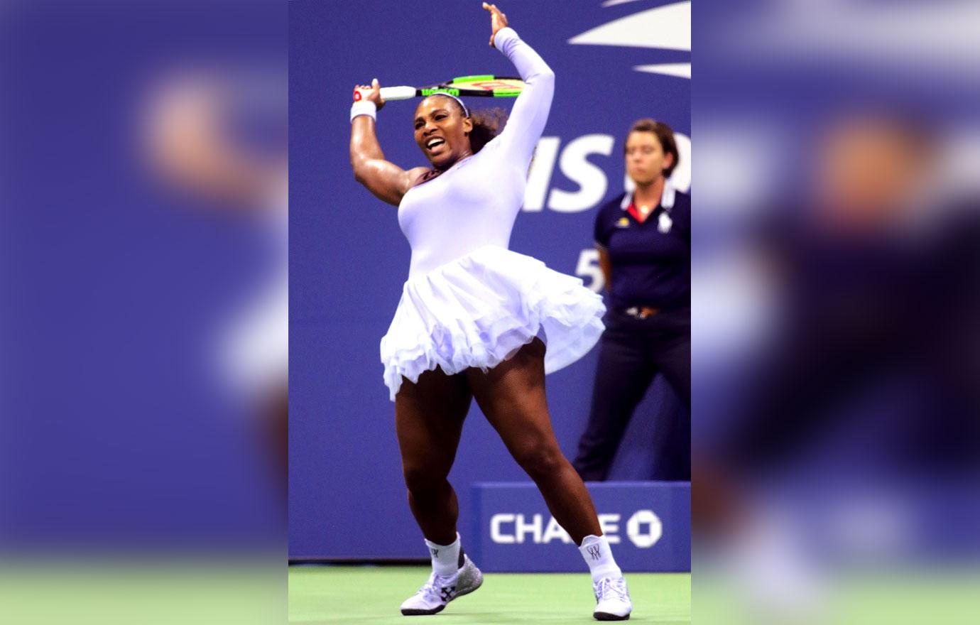 Serena playing tennis