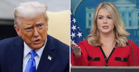 Composite photo of Donald Trump and Karoline Leavitt