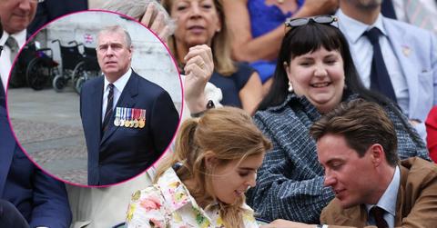 Split photo of Ex-Prince Andrew and Princess Beatrice with Edoardo Mapelli Mozzi.