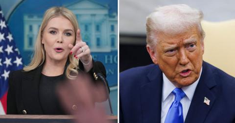 Composite photo of Karoline Leavitt and Donald Trump