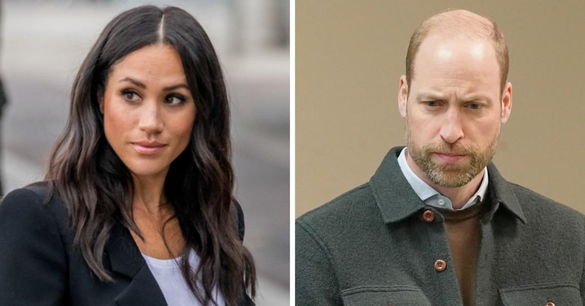 Split photo of Meghan Markle and Prince William