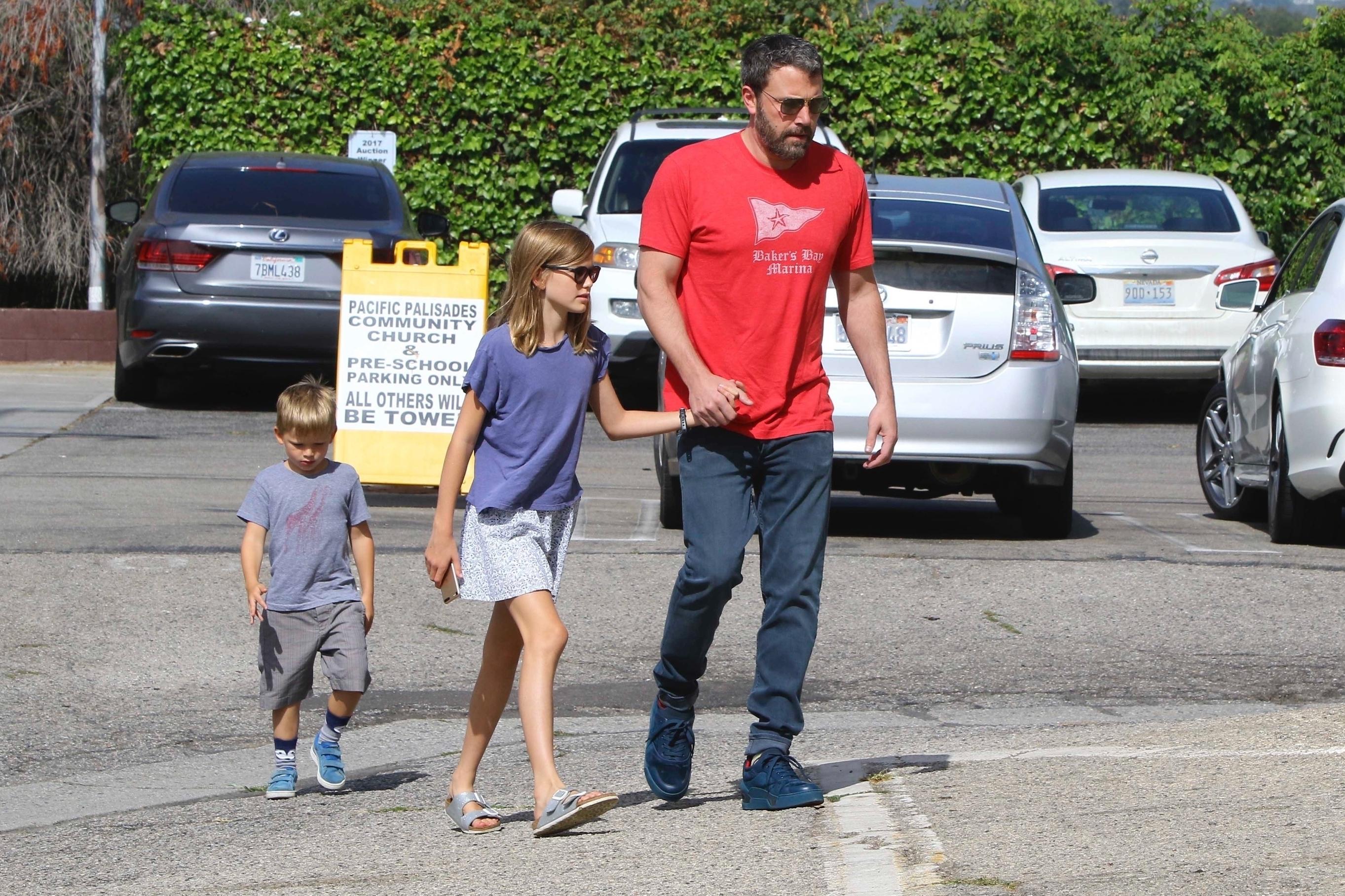 Jennifer Garner and Ben Affleck take the kids to church