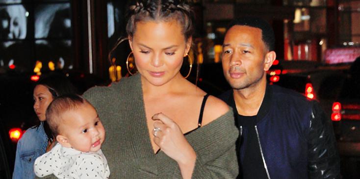 Chrissy Teigen and John Legend take baby Luna shopping at Sephora in New York