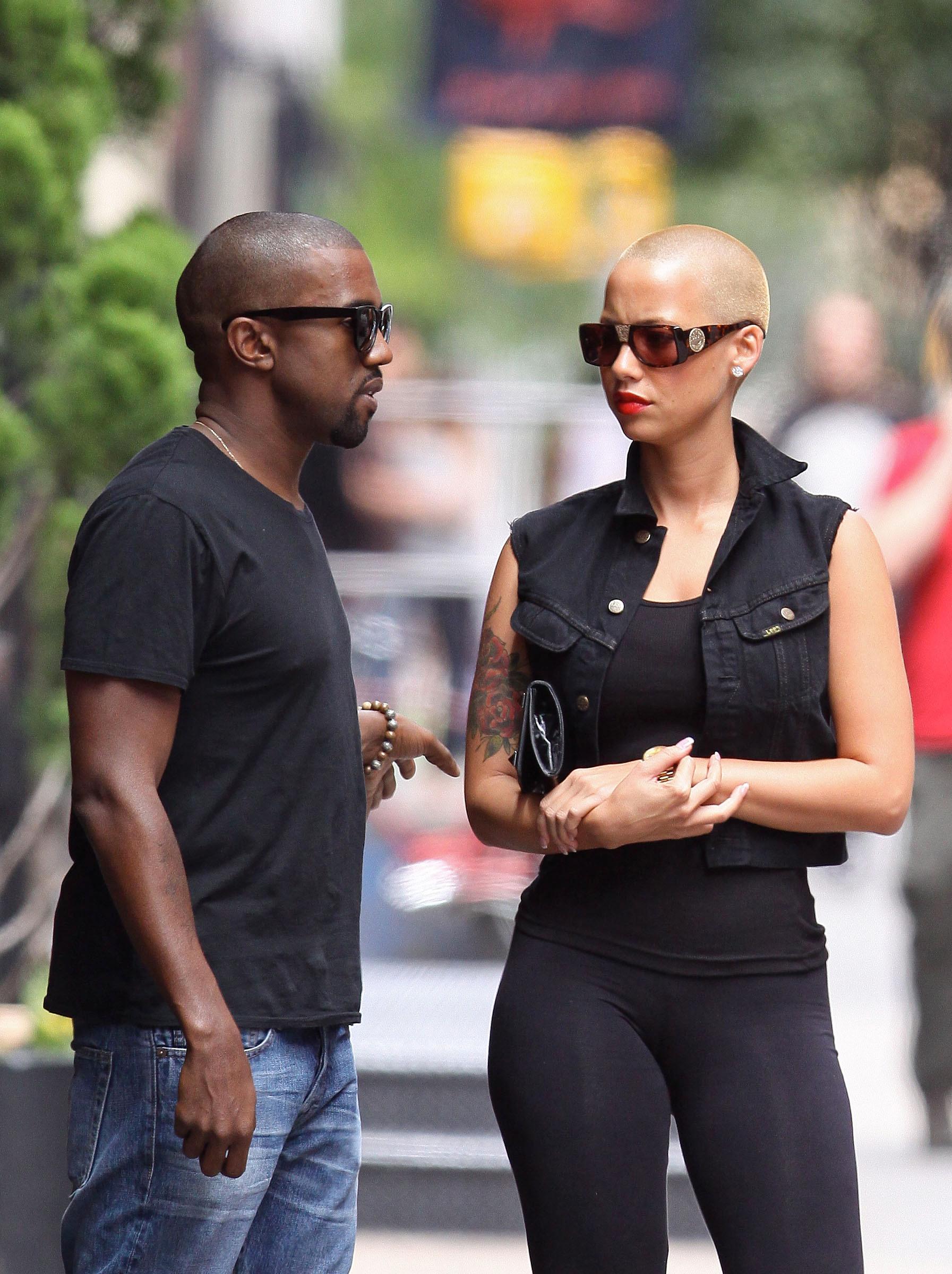 Kanye West and Amber Rose leave Mercer Hotel