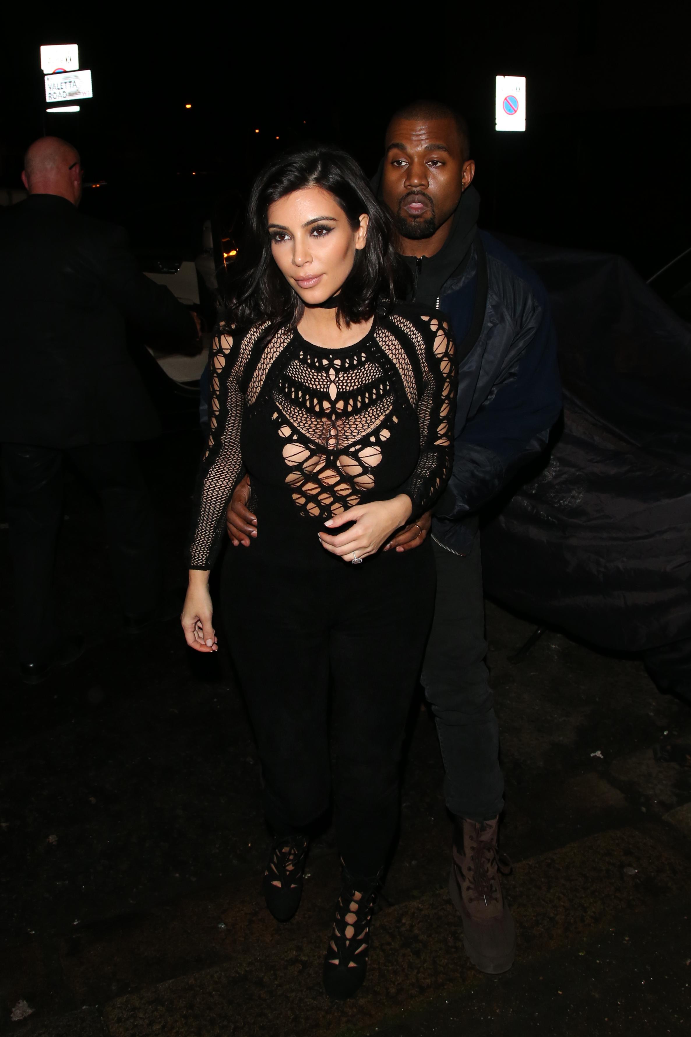 Kim Kardashian and Kanye West at Hakkasan