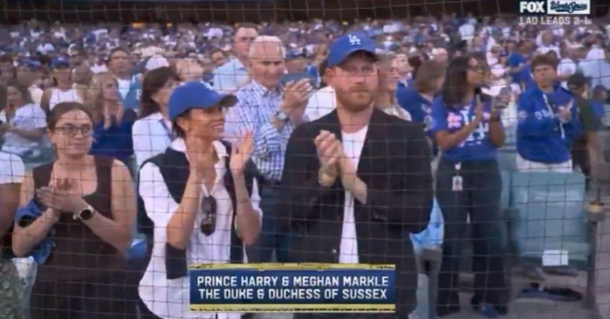 image of Meghan Markle and Prince Harry went to the World Series in Los Angeles.