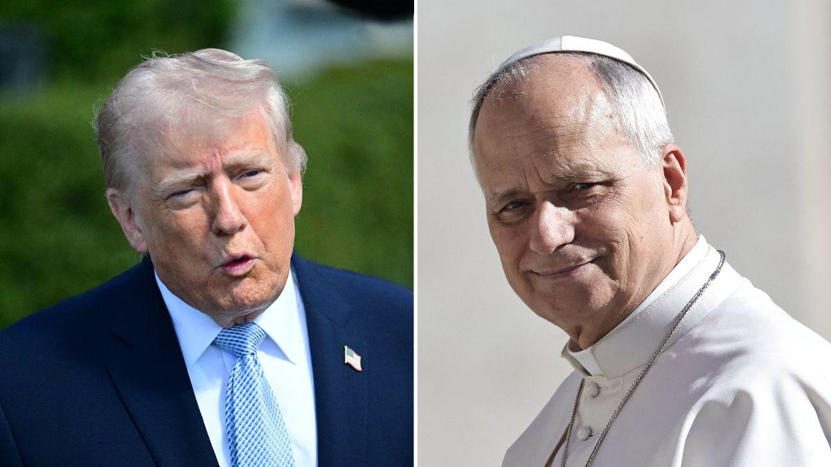 Photo of Donald Trump and Pope Leo XIV.