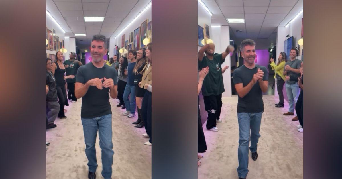 image of Simon Cowell clapped awkwardly on 'The Jennifer Hudson Show.'