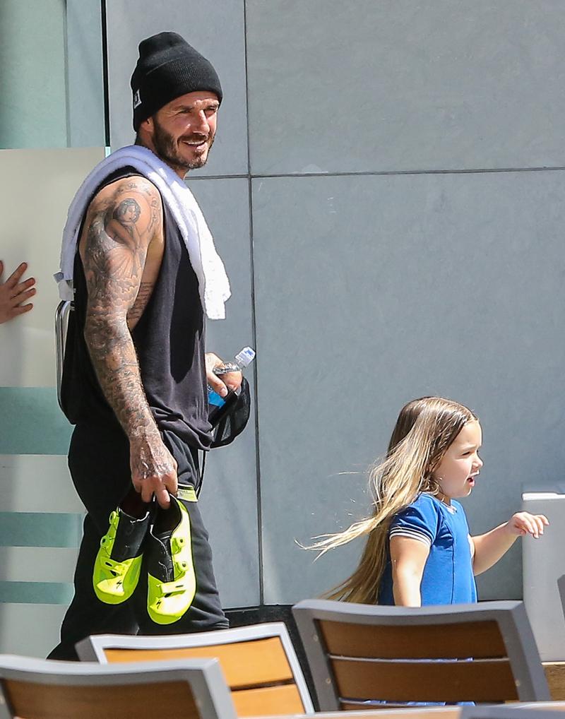 *EXCLUSIVE* David and Victoria Beckham have a family day of fitness **WEB EMBARGO UNTIL 6AM PST ON 04/01/16**