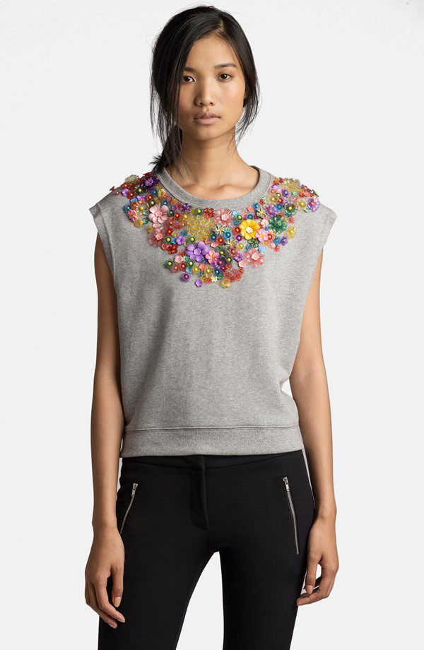 Embellished sweat shirt