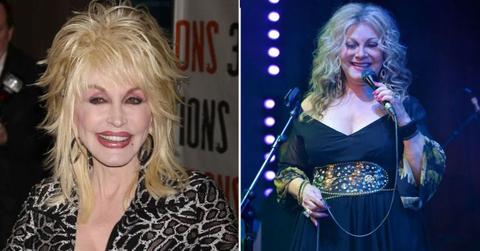 Split photo of Dolly Parton and Stella Parton