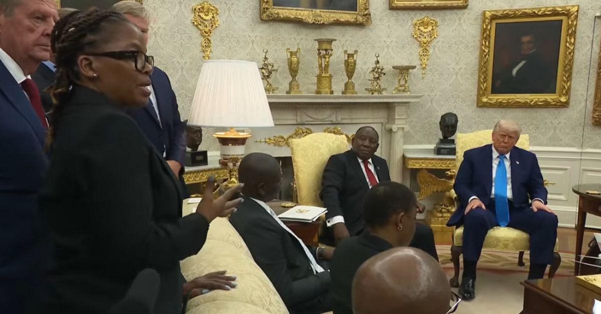 donald trump forced calm down south african president video white genocide