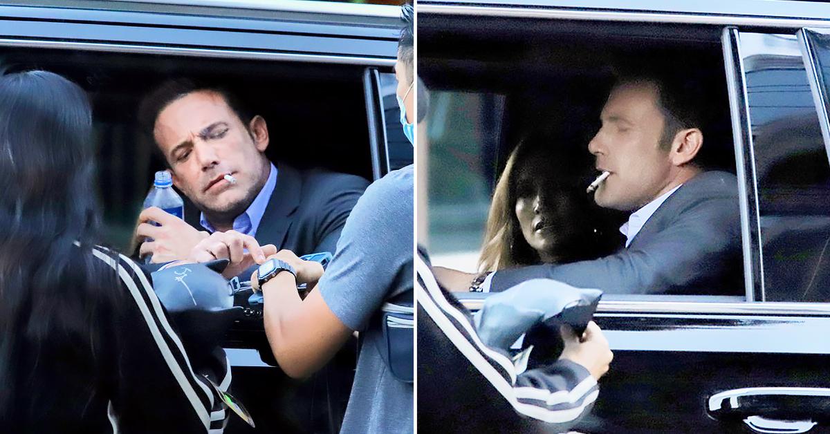 ben affleck smokes cigarette signs autographs at a red light while leaving the tender bar premiere jennifer lopez ok