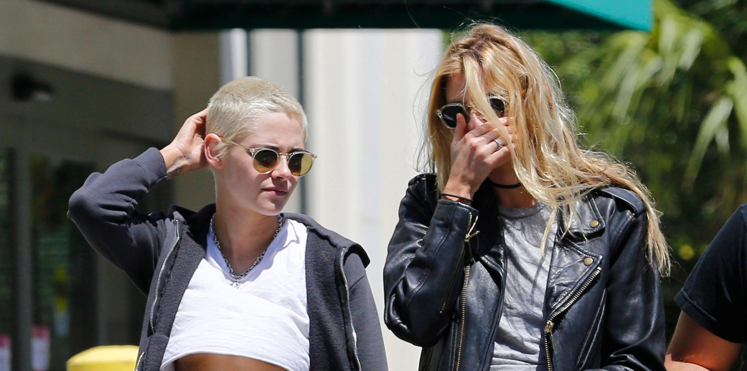 EXCLUSIVE: Braless on her birthday, Kristen Stewart celebrates her 27th with girlfriend Stella Maxwell.