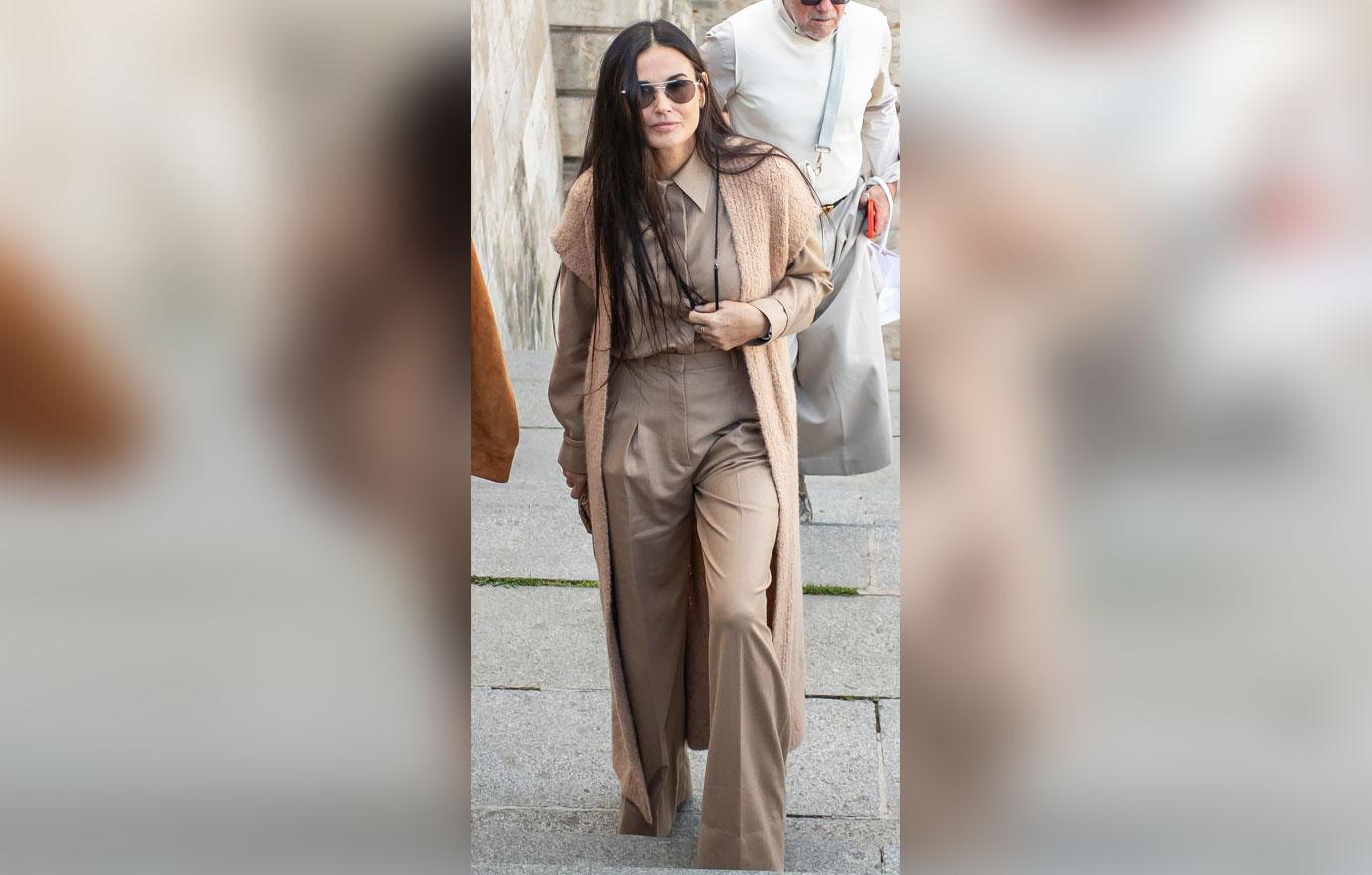 demi moore is seen at the ritz hotel in paris