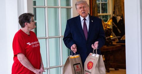 photo of donald trump and doordasher sharon simmons