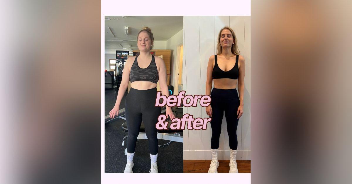 Image of Meghan Trainor works with a coach in the gym.