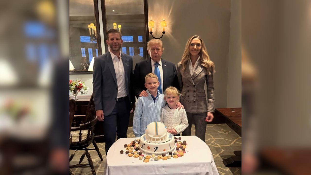 Image of The helicopter ride coincided with his son Luke Trump’s birthday.