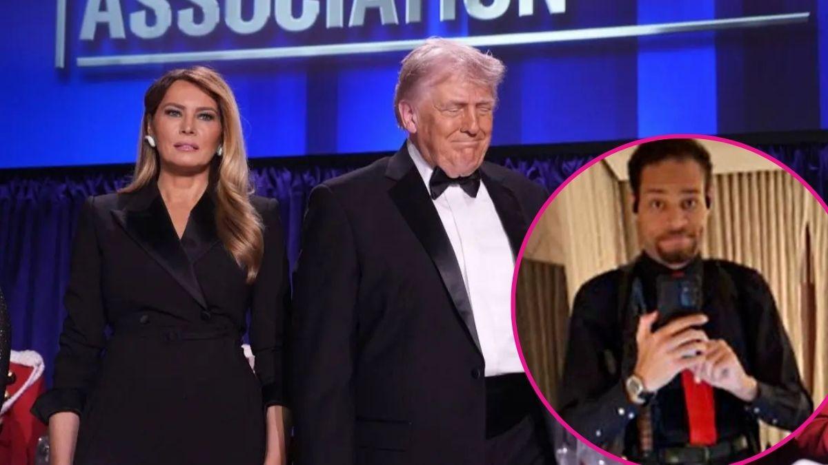 composite photo of donald trump and melania trump and suspected shooter cole tomas allen