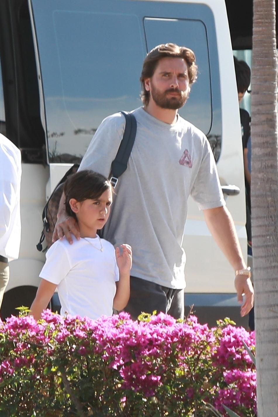 *EXCLUSIVE* Scott Disick and Sofia Richie are seen departing Cabo with Scott&#8217;s kids