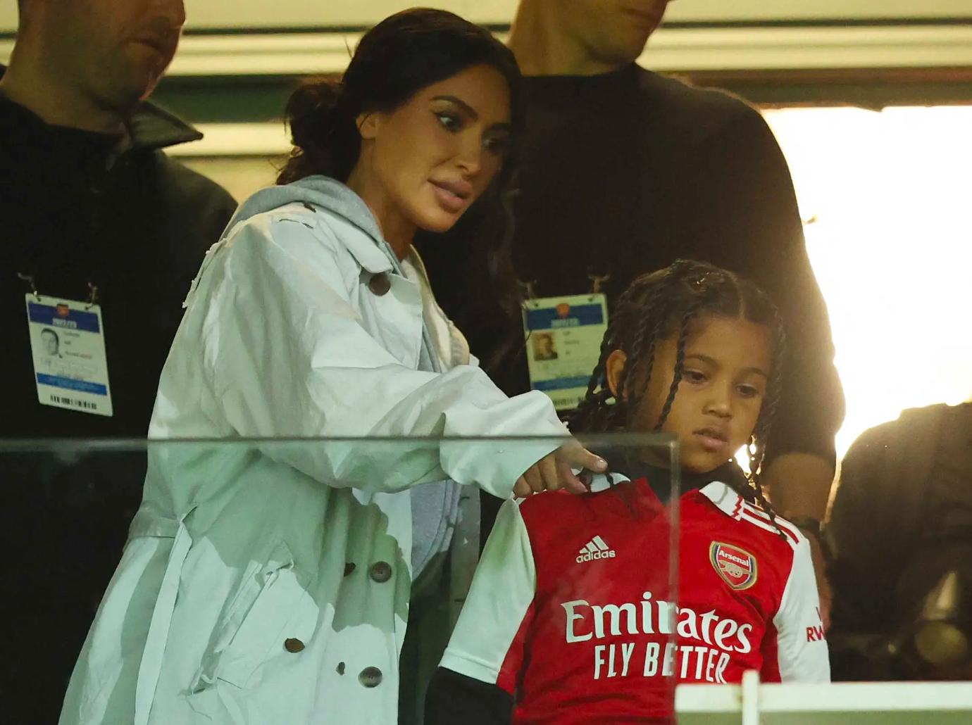 Kanye West is Joined by Daughter North & Son Saint at Super Bowl